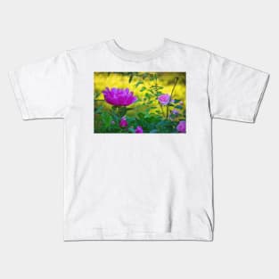 Pink Peonies and Roses Kids T-Shirt